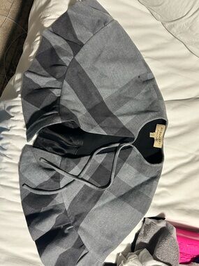 Burberry Light Gray Hooded Jacket with Black Interior